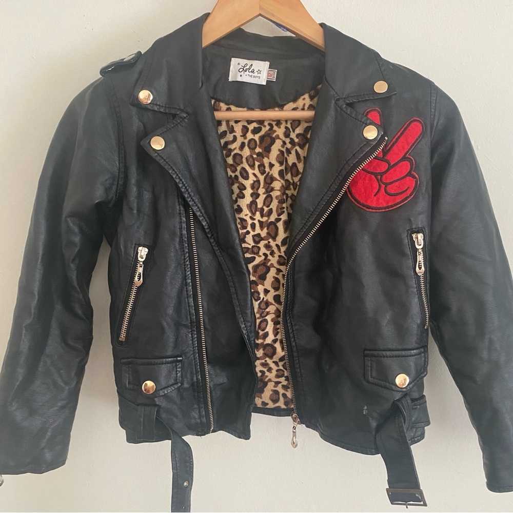 Lola & The Boys vegan leather jacket size 12